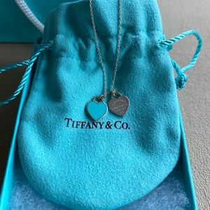 Authentic Tiffany & Co. Mini Double Heart Necklace